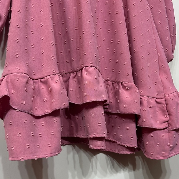 Pink Western Ruffle Mini Dress - Picture 4 of 6